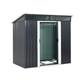   Kerti tároló, antracit, fém, 200x125x180 cm, vízzáró, zárható