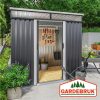 Kerti tároló, antracit, fém, 200x125x180 cm, vízzáró, zárható