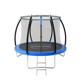 Trambulin biztonsági hálóval, 244 cm, zöld és fekete
