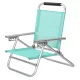 Strand szék, zöld, 4 pozíciós háttámla, karfás, könnyen tárolható