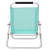 Strand szék, zöld, 4 pozíciós háttámla, karfás, könnyen tárolható