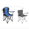 Kemping szék, fekete és kék, szivaccsal bélel ülőfelület, 250 kg-ig terhelhető