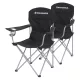 2db Kemping szék, fekete, pohártartóval, 150 kg-ig terhelhető