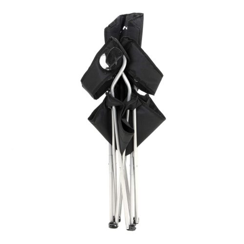 2db Kemping szék, fekete, pohártartóval, 150 kg-ig terhelhető