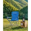 2db Kemping szék, kék, kényelmes, pohártartóval, 150 kg-ig terhelhető