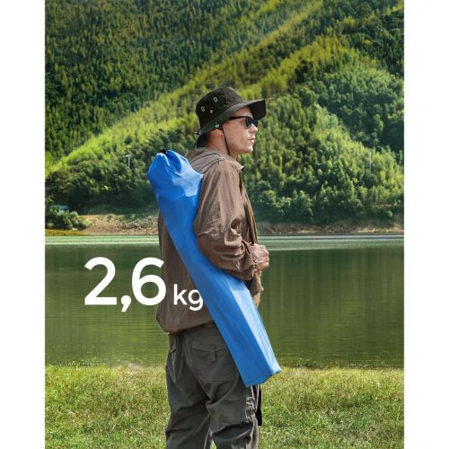 2db Kemping szék, kék, kényelmes, pohártartóval, 150 kg-ig terhelhető