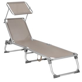   Napozóágy, összecsukható, napellenzővel, állítható támlával, barna