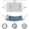 Párnázott dupla hintaágy, levehető ívelt bambusz rúddal, kék és bézs