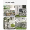 SONGMICS Gabion kosár, fém gabion ketrec 5 x 10 cm-es hálóval kövekhez, galvanizált, kerti