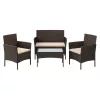 Kerti bútorszett, terasz ülőgarnitúra, polyrattan, barna
