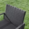 Kerti bútor szett, polyrattan, 2 szék és 1 asztal, fekete