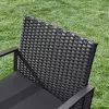 Kerti bútorszett, terasz ülőgarnitúra, polyrattan, asztal és 2 szék, fekete