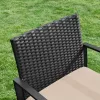 Kerti bútorszett, polyrattan, asztallal és 2 székkel, összecsukható
