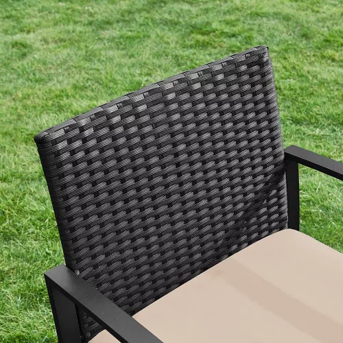 Kerti bútorszett, polyrattan, asztallal és 2 székkel, összecsukható