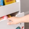 SONGMICS Játéktároló, Gyermekkönyvespolc 3 polccal, Kivehető tárolódoboz kerekekkel,