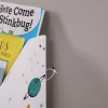 SONGMICS Játéktároló, Gyermekkönyvespolc 3 polccal, Kivehető tárolódoboz kerekekkel,