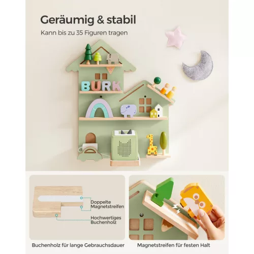 SONGMICS Toniebox Polc, Fali Polc 35 Figurához, Gyermek Polc, Könnyű Összeszerelés,