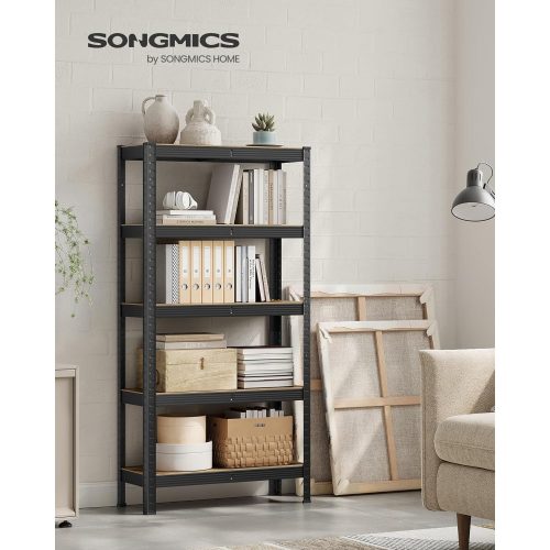 SONGMICS Polcos állvány, 30 x 75 x 150 cm, 650 kg teherbírás (130 kg polconként), ipari