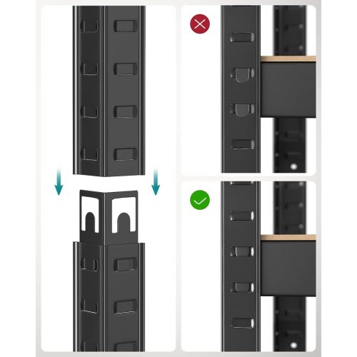 SONGMICS 2 darabos, 5 szintes acél polcrendszer, csavarmentes rögzítés, garázsba vagy