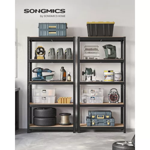 SONGMICS 5 szintes polcrendszer, 2 darab acél polcrendszer tároláshoz, eszközmentes