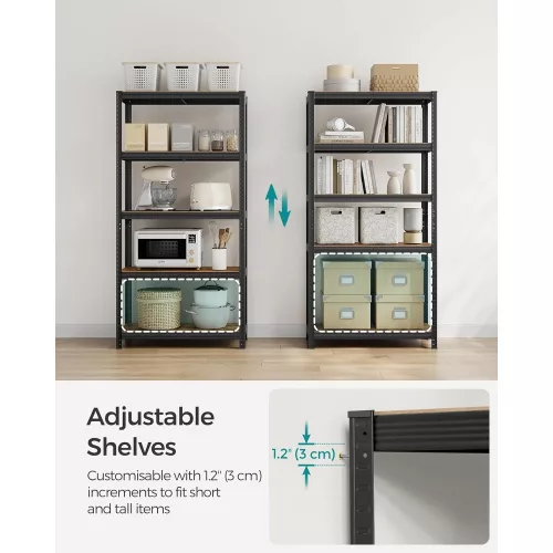 SONGMICS Polcos rendszer, 40 x 90 x 180 cm, 875 kg teherbírás (175 kg polconként), ipari