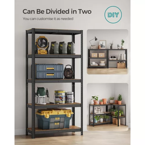 SONGMICS Polcos rendszer, 40 x 90 x 180 cm, 875 kg teherbírás (175 kg polconként), ipari