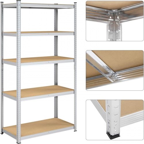 SONGMICS 5 szintes polcrendszer, 2 darab acél polcrendszer tároláshoz, szerszám nélküli