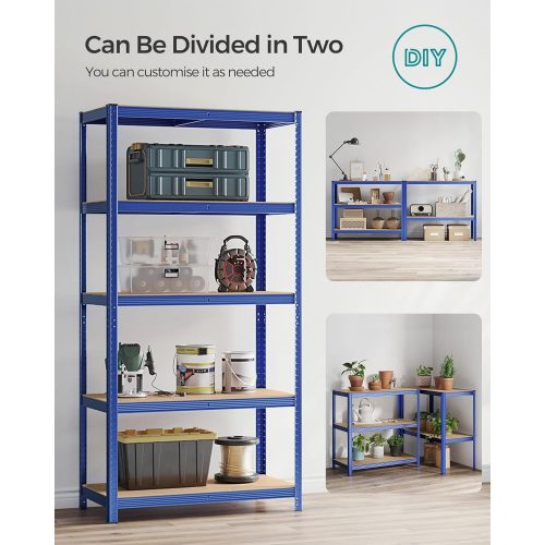 SONGMICS 5 szintes polcrendszer, acél polcrendszer tároláshoz, szerszám nélküli