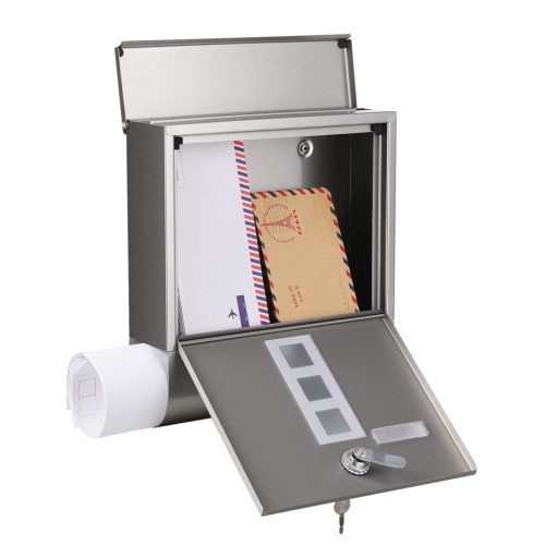 SONGMICS Postaláda, falra szerelhető levélszekrény, rézmagos zárófedéllel,