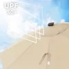 Napernyő, 3 m, napelemes LED lámpákkal, dönthető, UPF 50+, bézs