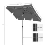 Napernyő erkélyre, dönthető, 2x1,25 m, UPF 50+, szürke
