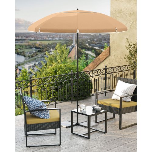 Napernyő, 2 m, taupe, UPF 50+, napvédelem, hordozható, 8 szögletű