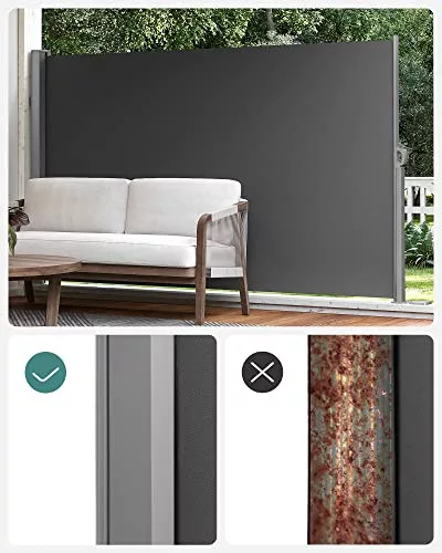 SONGMICS 160 x 300 cm (M x H), Oldalsó Napellenző erkélyre és teraszra, Magánélet védelem,