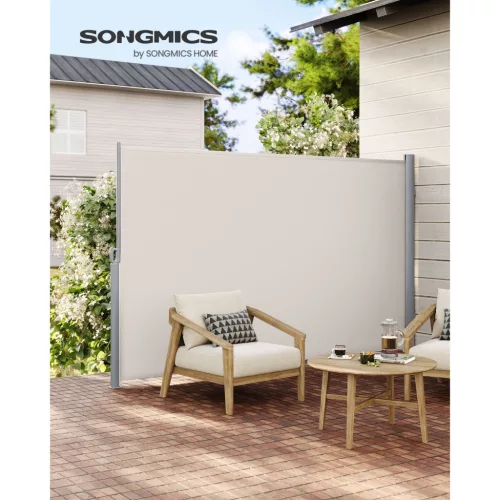 SONGMICS 180 x 300 cm (M x Sz), Oldalsó Napellenző Erkélyre és Teraszra, TÜV SÜD GS