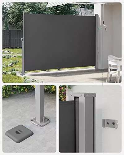 SONGMICS 180 x 300 cm (M x H), Oldalroló erkélyre és teraszra, Magánélet védelem, Napvédő,