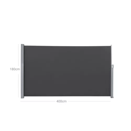 SONGMICS 180 x 400 cm (M x H), Oldalsó Napellenző Erkélyre és Teraszra, Magánélet