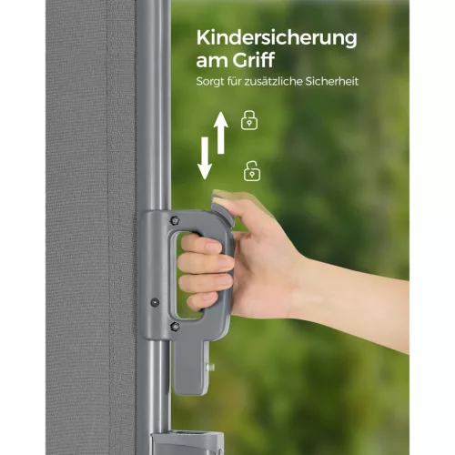 Oldalsó terasznapellenző, belátásgátló, szürke