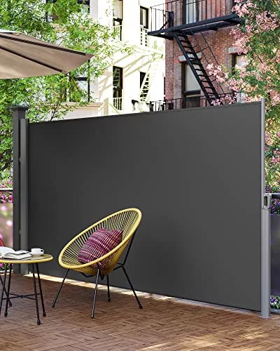SONGMICS 200 x 400 cm (M x H), Oldalsó Napellenző erkélyre és teraszra, Magánélet védelem,