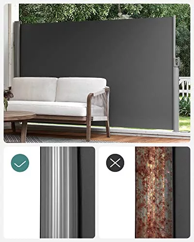 SONGMICS 200 x 400 cm (M x H), Oldalsó Napellenző erkélyre és teraszra, Magánélet védelem,
