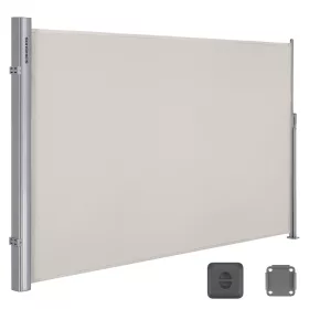   Oldalsó terasznapellenző, belátásgátló, bézs, 280 g/m² 200 x 350 cm