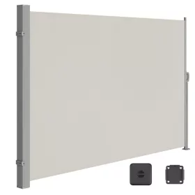   Oldalsó terasznapellenző, belátásgátló, ezüst, 280 g/m² 200 x 350 cm