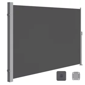   Oldalsó terasznapellenző, belátásgátló, szürke, 280 g/m² 160 x 300 cm