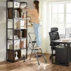 Összecsukható létra 3 lépcsőfokkal, 20 cm széles lépcsőfokok, szürke, fekete