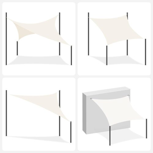 Napvitorla, 2x3m, UV védelem, légáteresztő anyag, időjárás álló, bézs