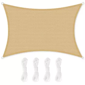   Napvitorla, 3x5m, UV védelem, légáteresztő anyag, időjárás álló, homokszínű