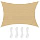 Napvitorla, 3x5m, UV védelem, légáteresztő anyag, időjárás álló, homokszínű