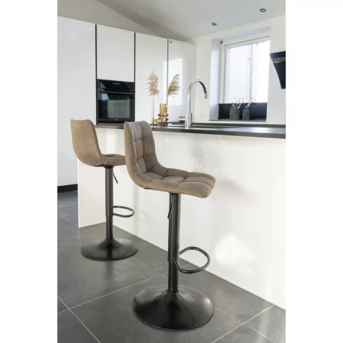 2 db Middelfart bárszék, mikroszálas, világosbarna, 75 cm ülésmagasság