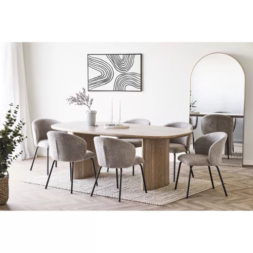 2 db Safira étkezőszék, bouclé, bézs, modern dizájn