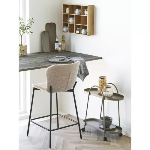 2 db Maceda Bárszék, bouclé, bézs, 65 cm ülésmagasság