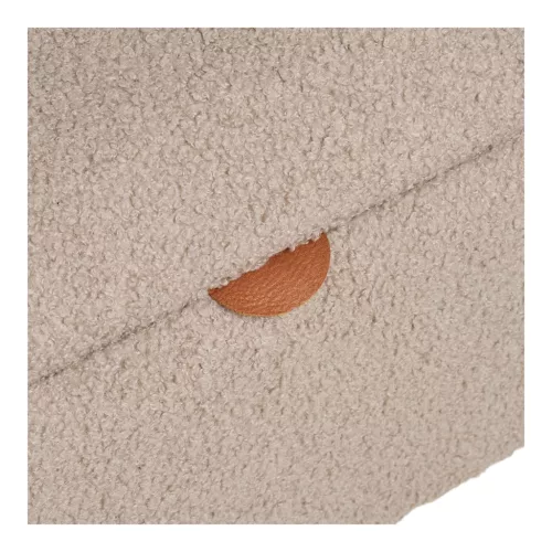 Ülőpad tárolóval, bouclé szövet és gumifa, bézs